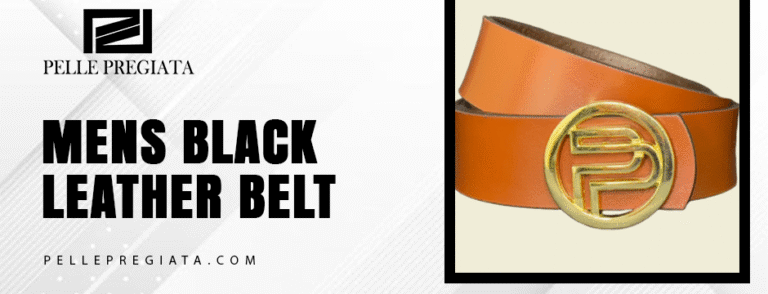 mens black leather belt